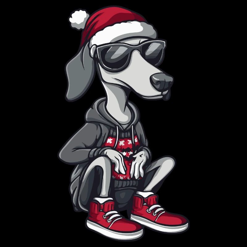 Greyhound Dog Christmas Cool X-Mas