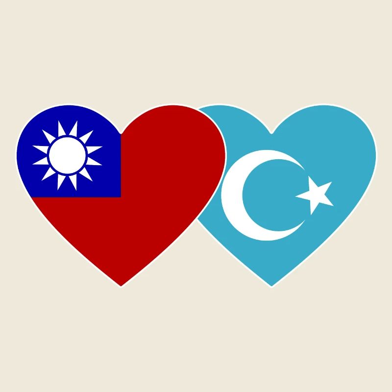 Taiwan Uiguren Flagge Herz