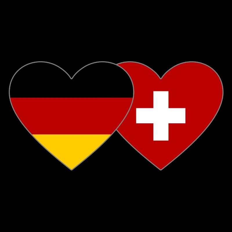 Allemagne Suisse Drapeau du cœur
