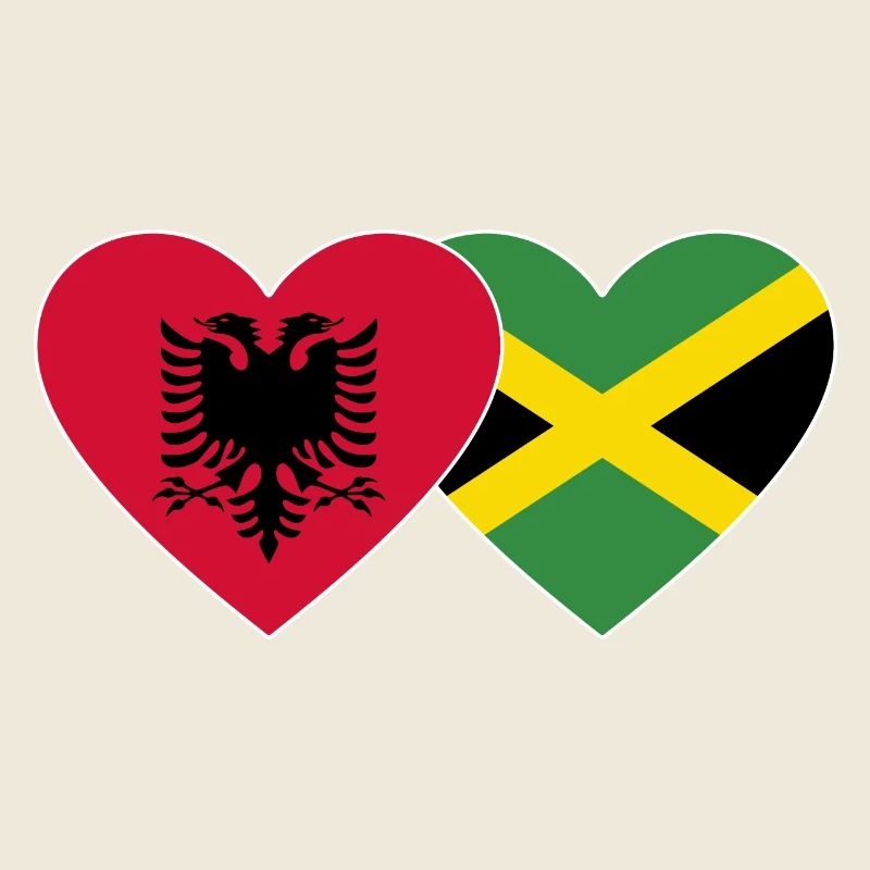 Albanie Jamaïque Drapeau du Cœur