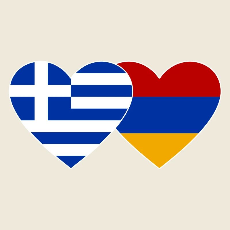 Greece Armenia flag heart