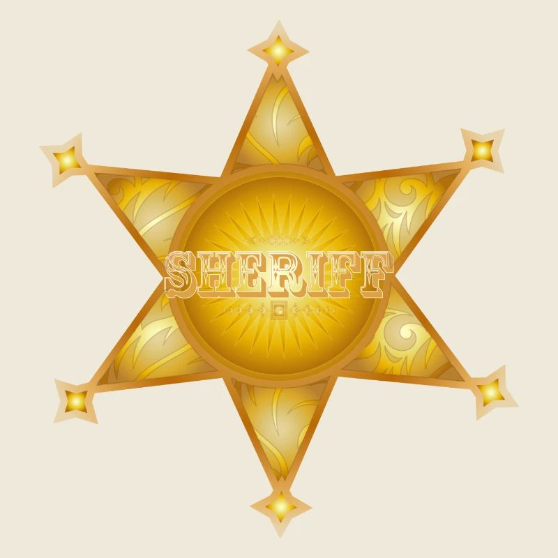 außergewöhnlicher goldfarbener Sheriffstern
