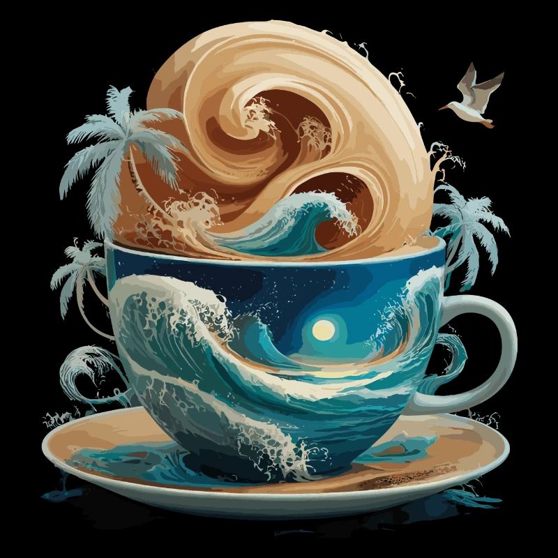 Tropical Beach Waves Kaffeetasse für eine