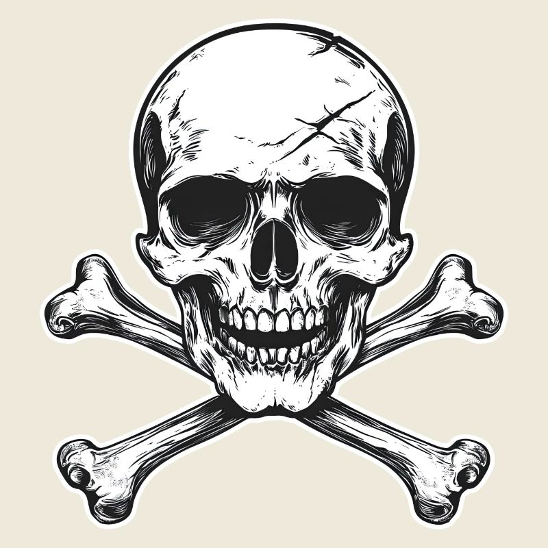 Croix crâne et os