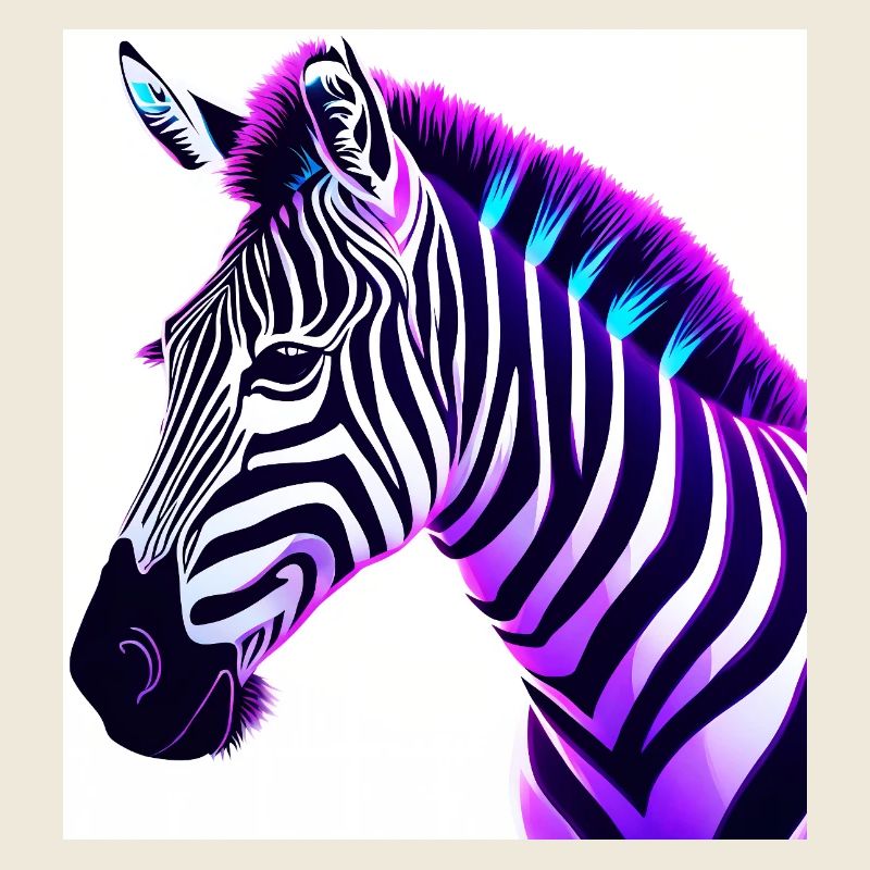 Neon Zebra Artwork for Eye-Catching Clothing