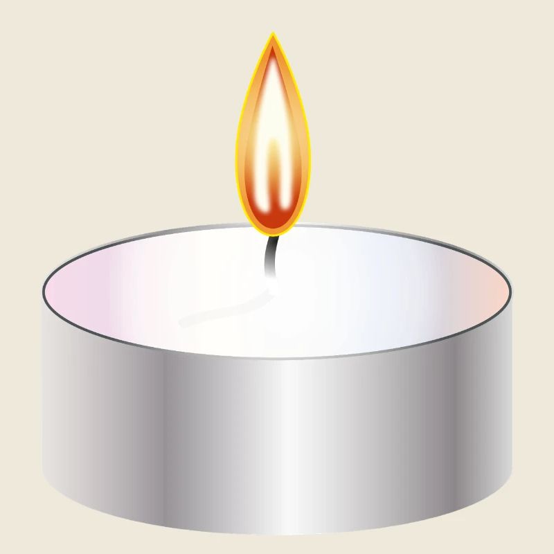 bougie chauffe-plat allumée symbole simple