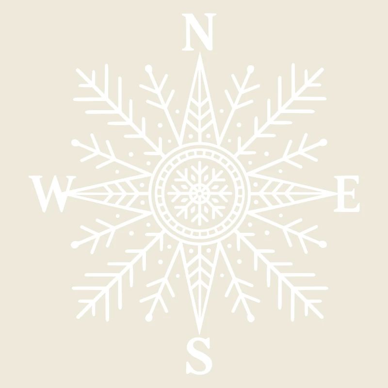 Compass with snowflake – Nordic design