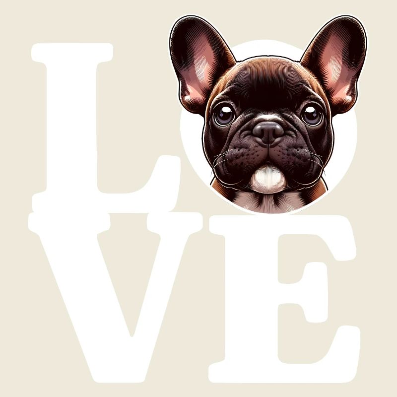 J’ADORE Bouledogue Français Chien Amoureux Drôle