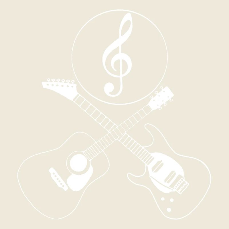 Guitares croisées et clé de sol