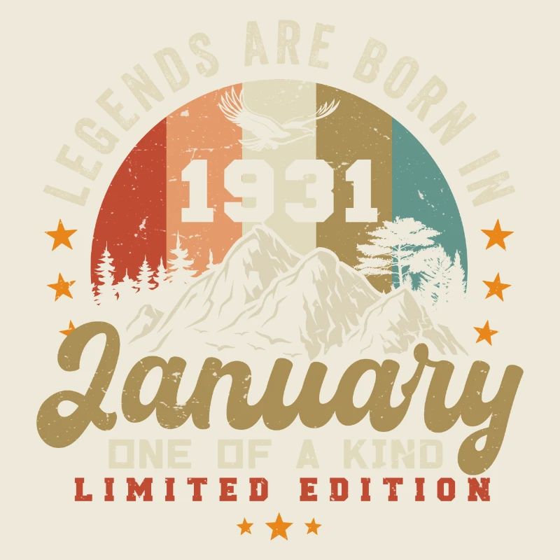 January Vintage 1931 - 93rd Birthday Gift