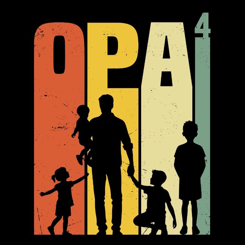 Opa hoch 4 vierfacher Opa werdender Opa Geschenk