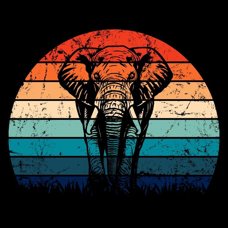 Elefant - Großwild, Stoßzahn, Elfenbein sunset