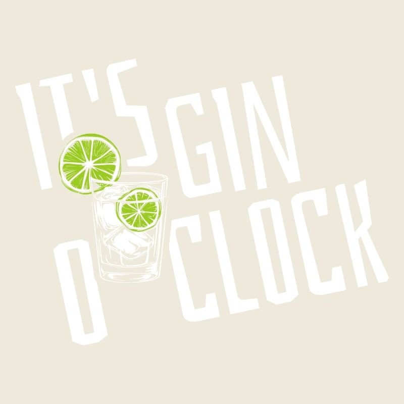 It's Gin o'clock - Spruch - Wortspiel