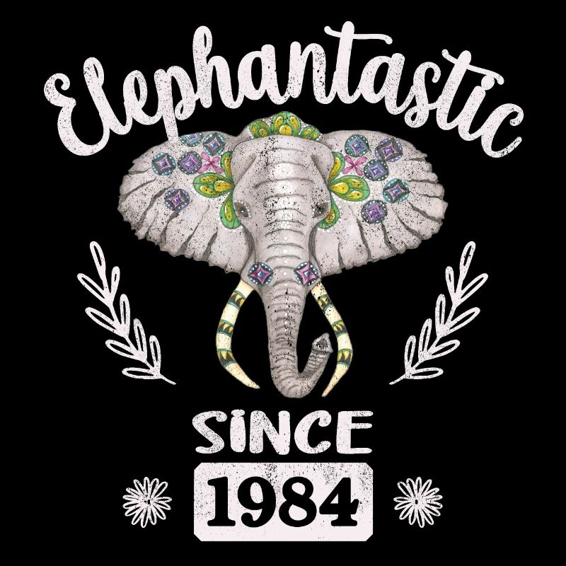 Elephantastic since 1984, Elefantenkopf geschmückt