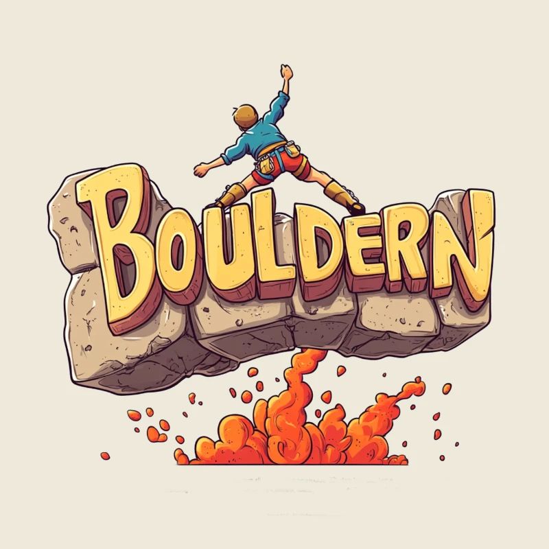 T-shirt de dessin animé d’escalade de bloc – Grimper avec style