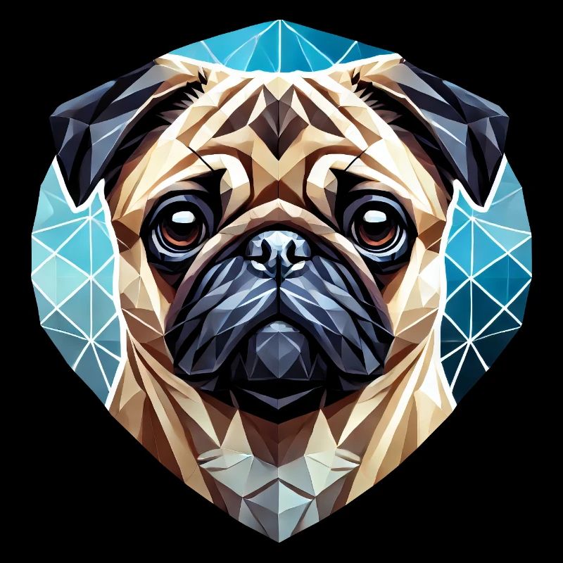 Mops Gesicht Geometrie Kunst