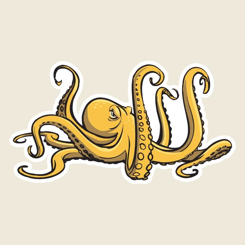 Pieuvre maléfique - Huit tentacules - Calmar