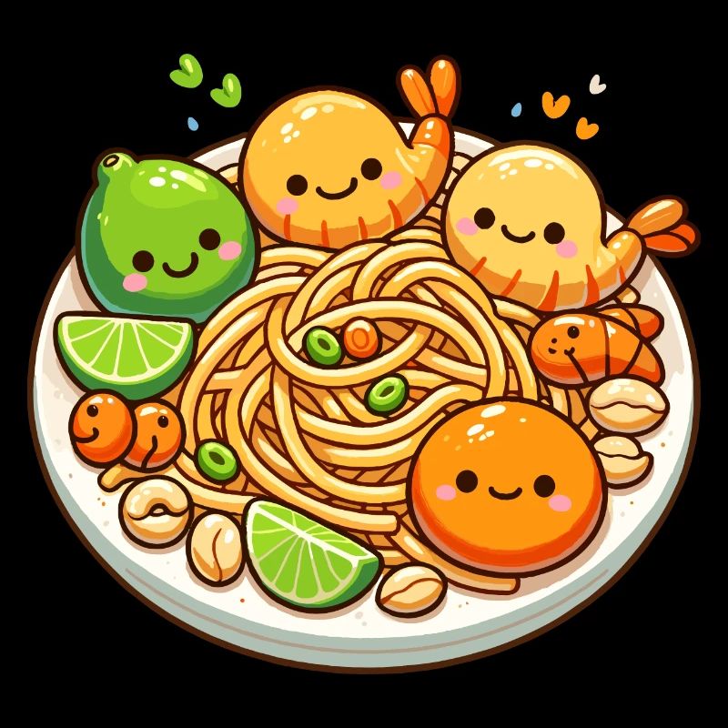 Pad Thai Kawaii Essen