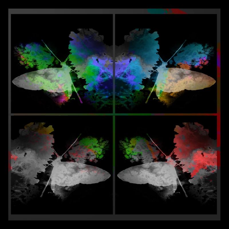 Papillons 4 fois colorés