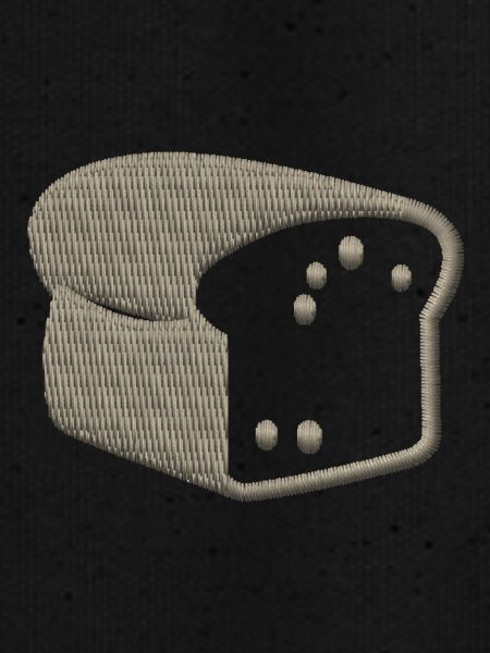 Toast bread embroidered