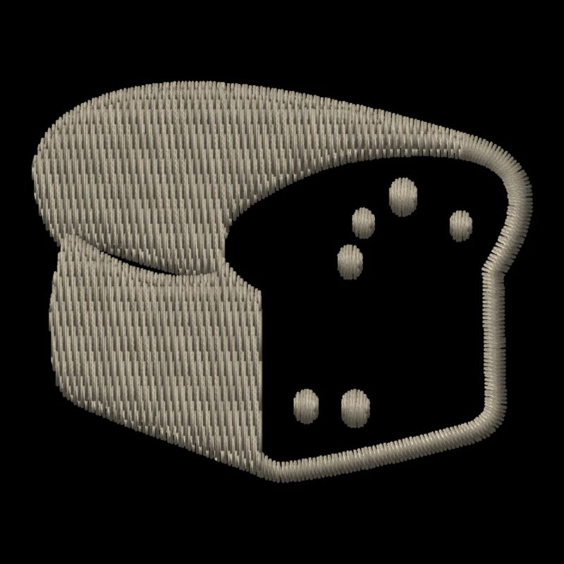 Toast bread embroidered