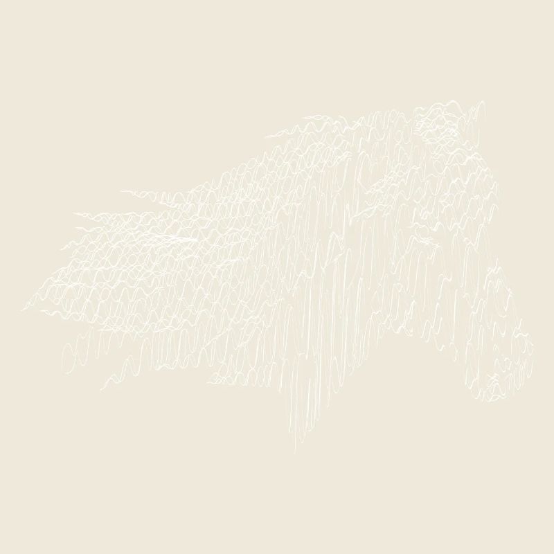 Horse hatching design white