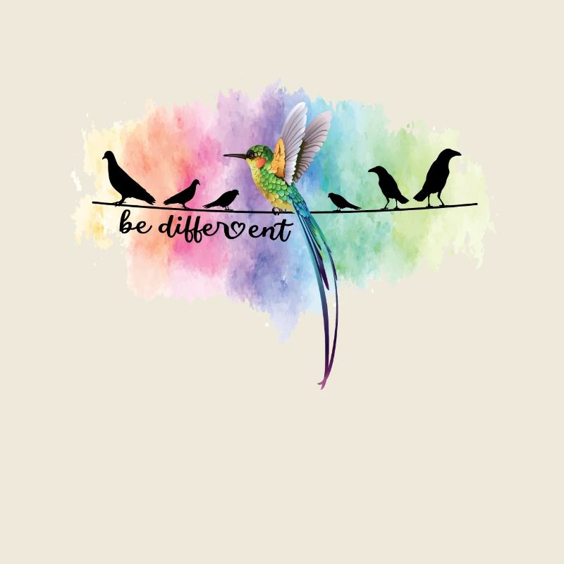 Be Different Süßes Vogel Colibri Sei Anders Spruch