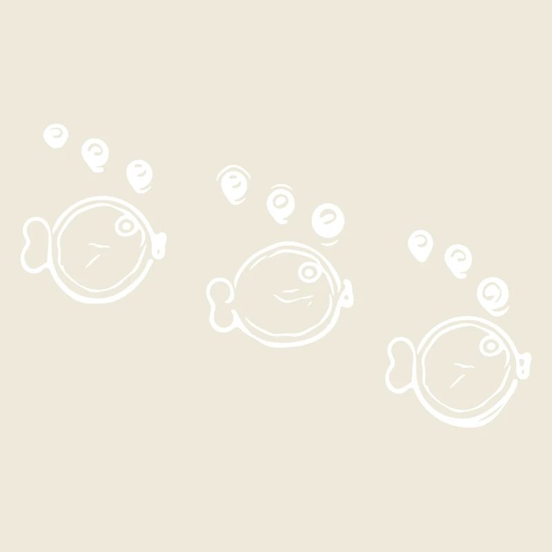 Three funny schooling fish in formation