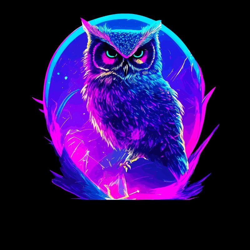 Leuchtende Eule Vogel Neon Kunstwerk