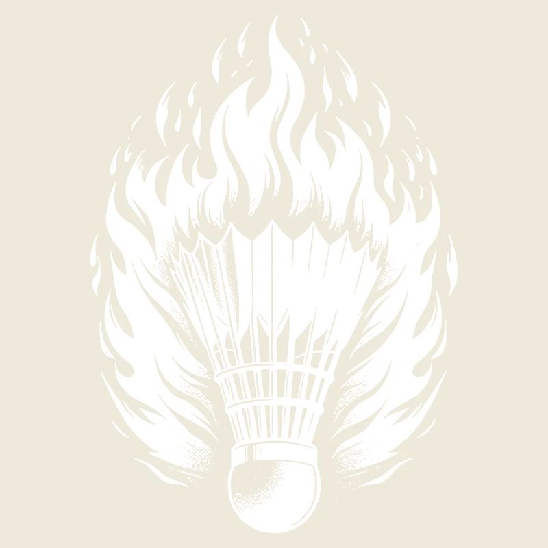 Burning badminton ball in flames and fire