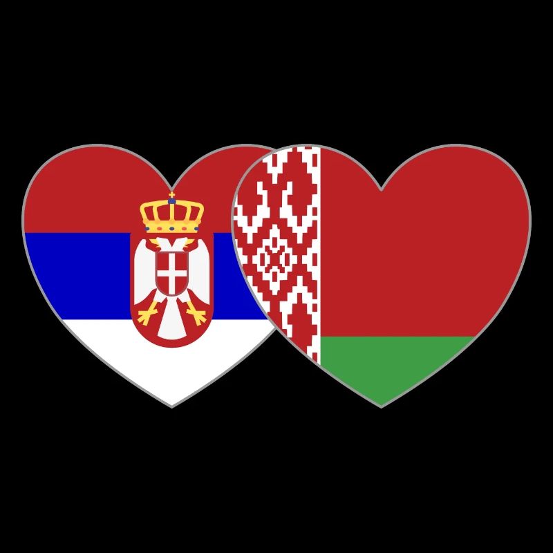 Serbien Belarus Flagge Herz