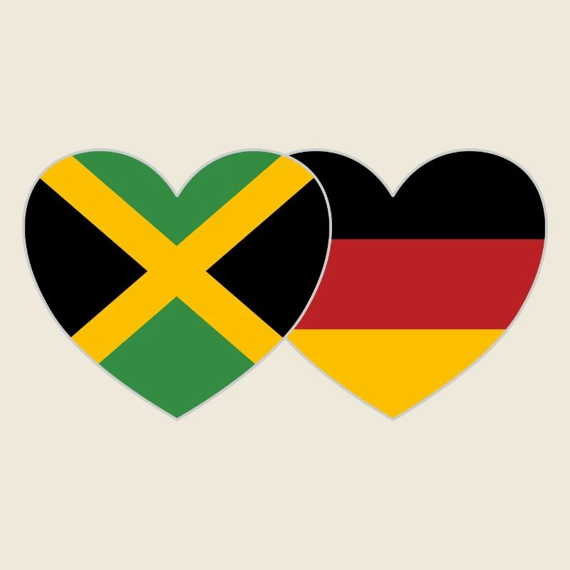 Jamaica Germany Flag Heart
