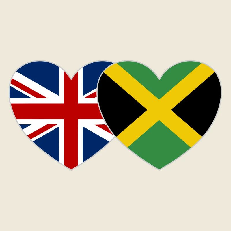 Grande-Bretagne Jamaïque Drapeau Coeur