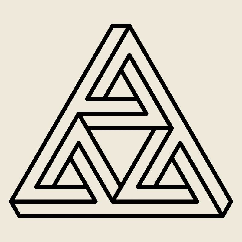 impossible figure Escher triangle geometry hipster