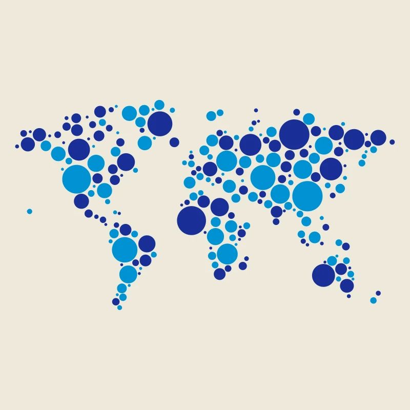 Carte du monde planète Terre globe point de cercle continent