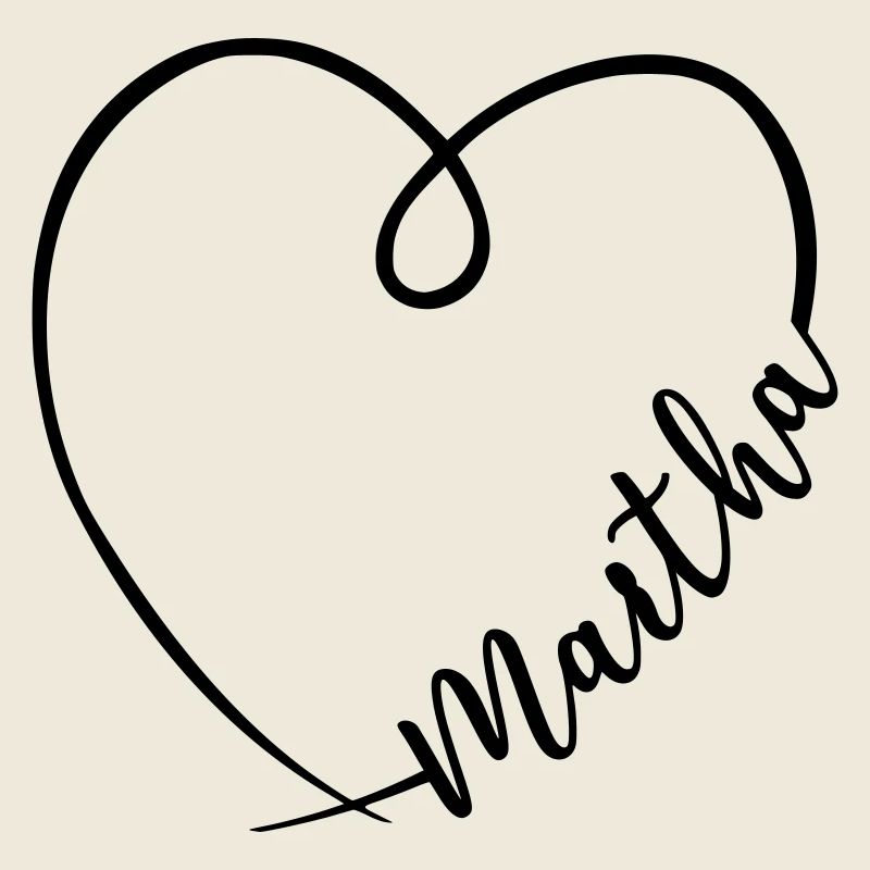Martha Name Kalligrafie Herz