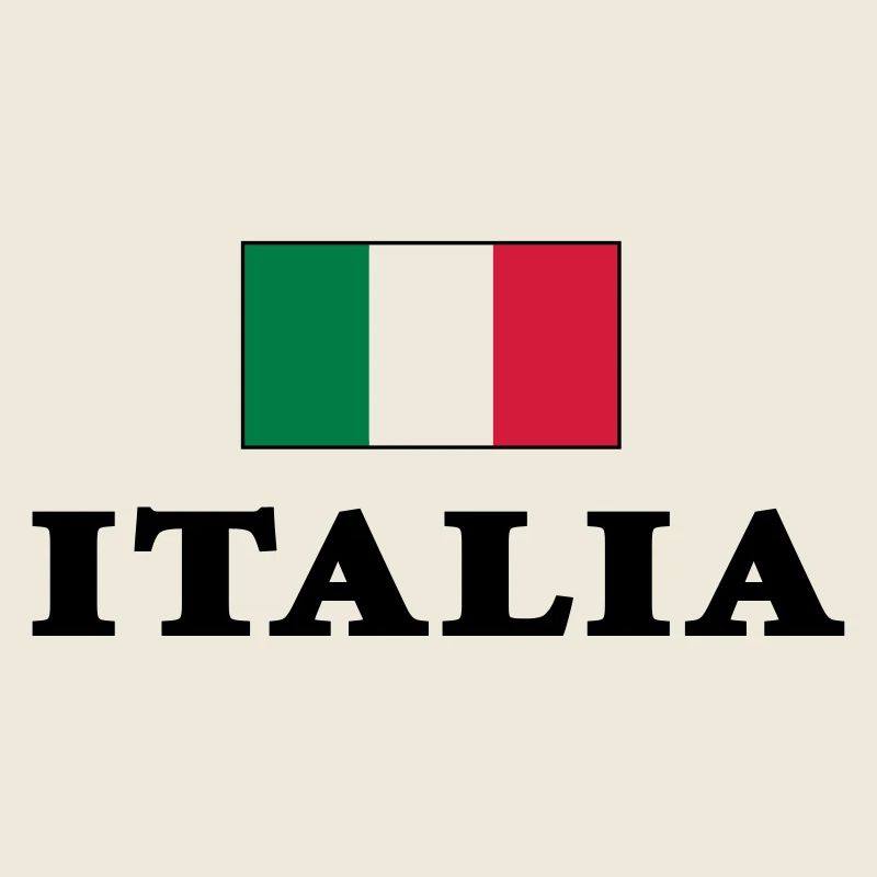 drapeau italien avec lettrage Italia
