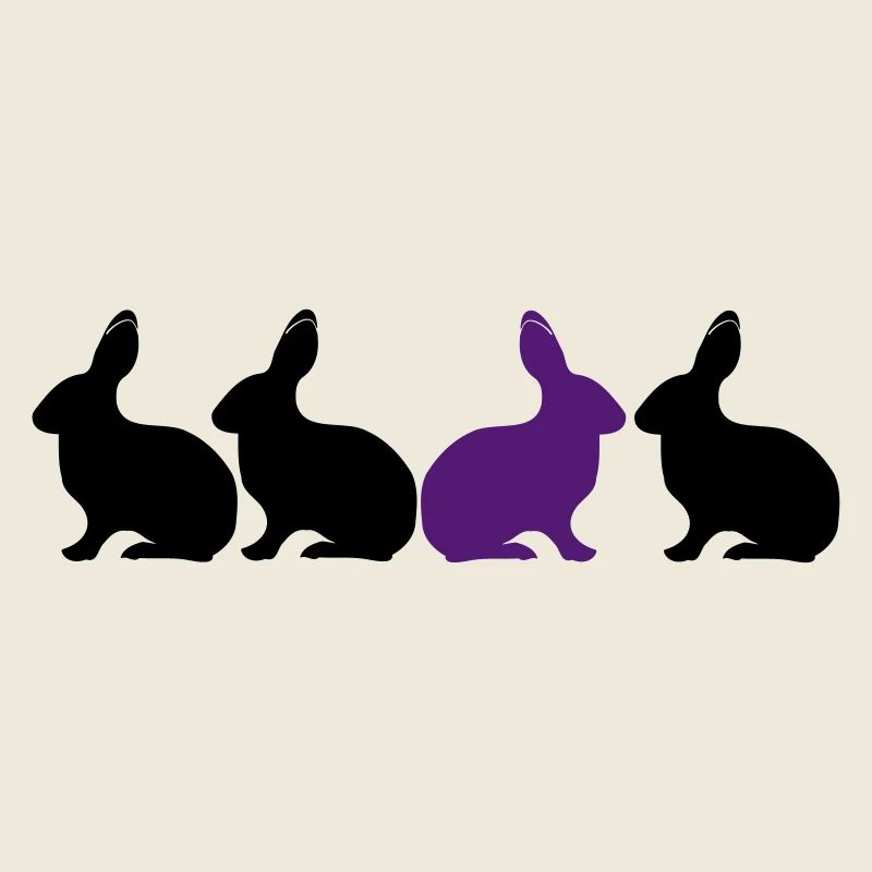 Lapin Lapin être différent! 2c contraste unique