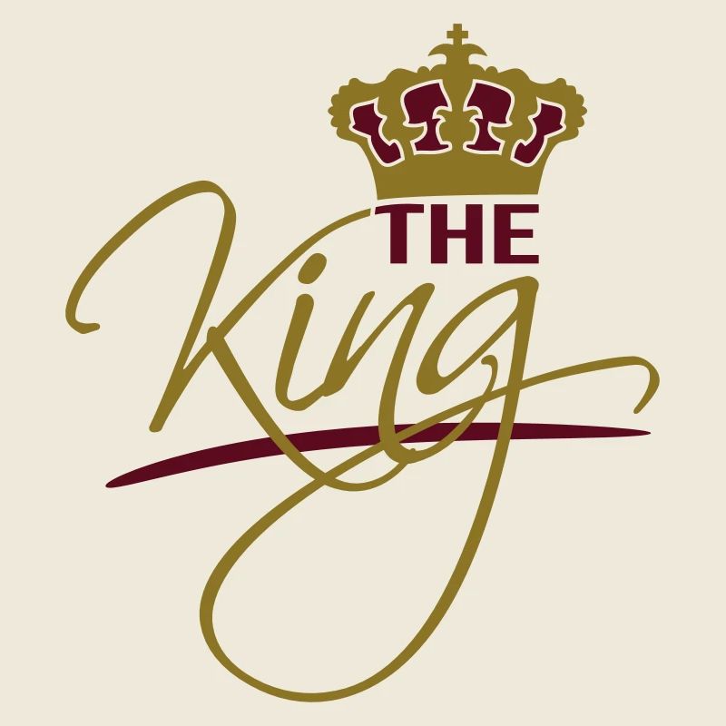 krone gold the king text logo design cool chef
