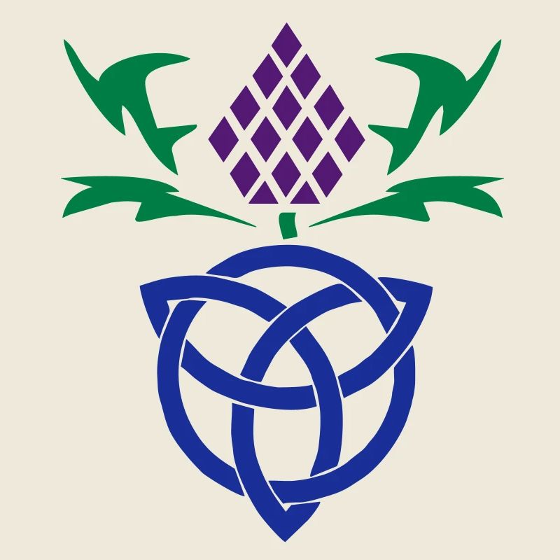 Celtic thistle 3 colour vector Gaelic design