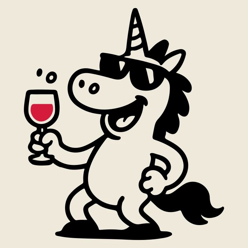 Einhorn Weinglas Lustig