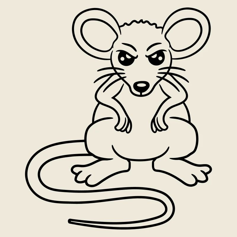 Maus Guckt Böse Wütend Frustriert Sauer Aggressiv