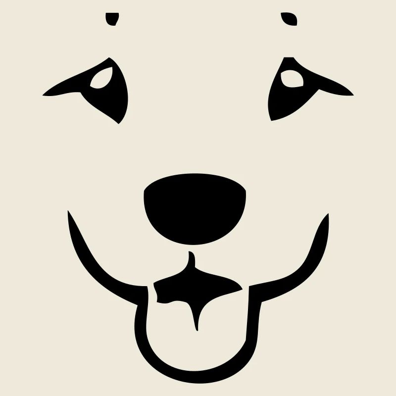 Visage de chien de dessin animé mignon