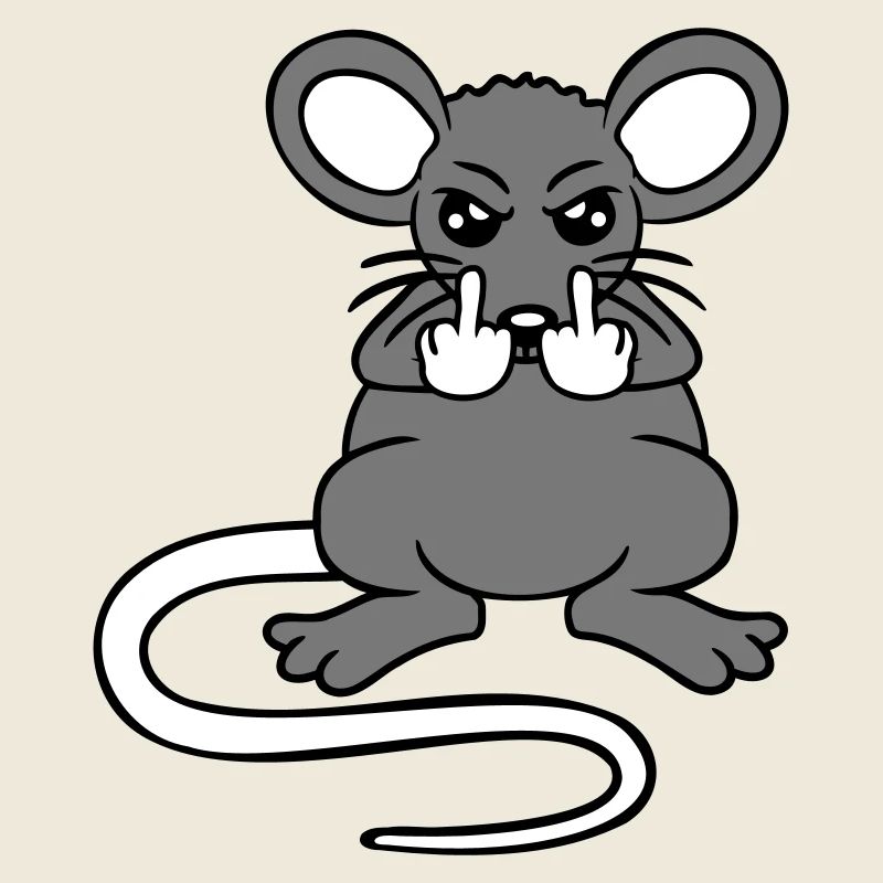 Maus Böse Wütend Frustriert Aggressiv Mittelfinger