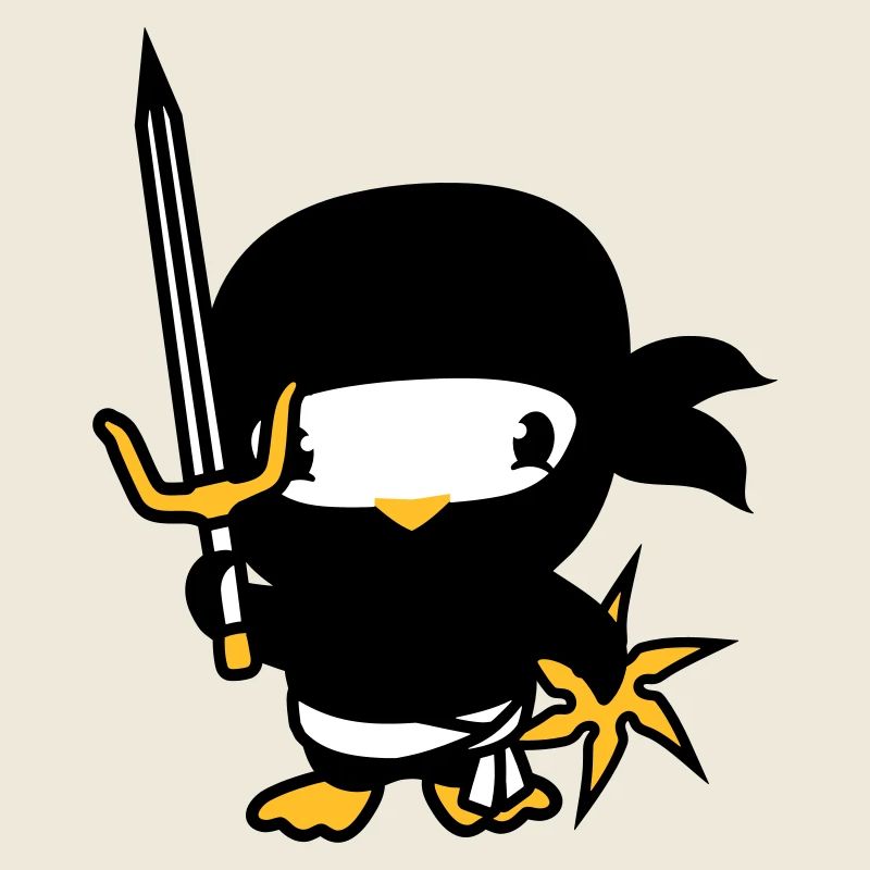 Vogel Ninja Kämpfer Assassin Schwert Ninjastern