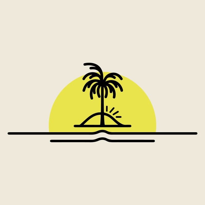 Palmiers Symbole Plage Île