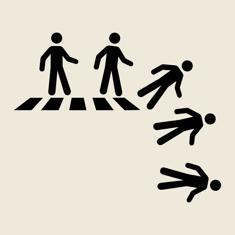 Strichmännchen am Zebrastreifen