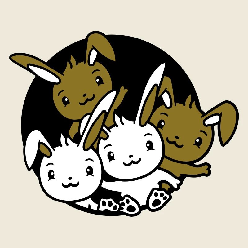 4 Hasen Freunde Team Crew Loch Vier Geschwister