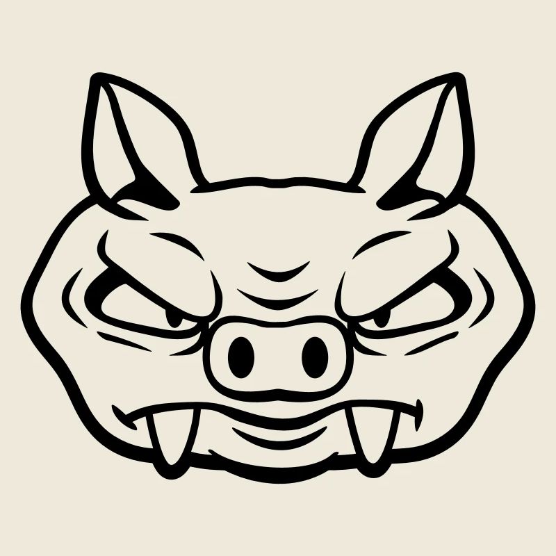 Evil Wild Boar Wild Boar Comic Pig