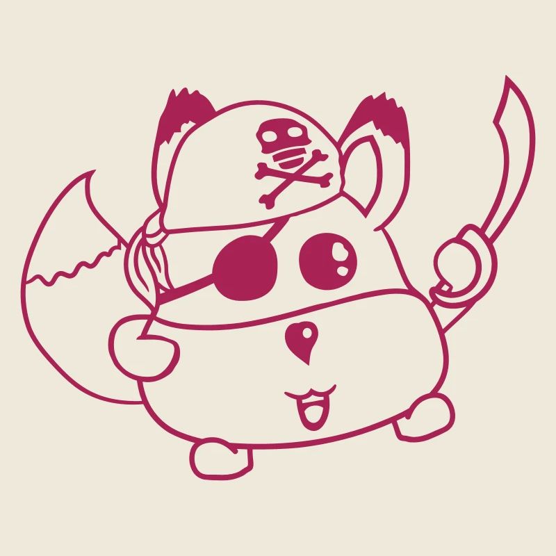 Petit renard mignon pirate animal sabre oeil patch